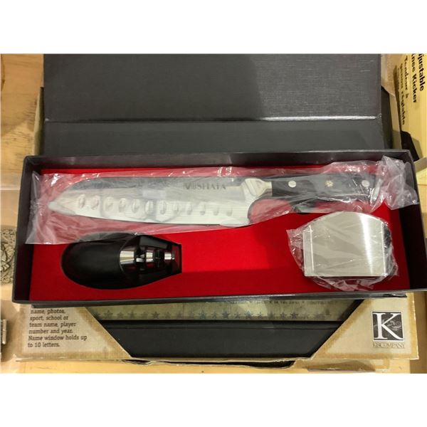 Mosfiata Knife, Sharpener & Finger Guard set