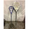 Image 1 : Set of 2 1 Adult 1 Youth sized Lacrosse Sticks