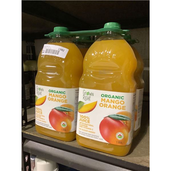 Grown Right Organic Mango Orange Juice 4 X 1.89L