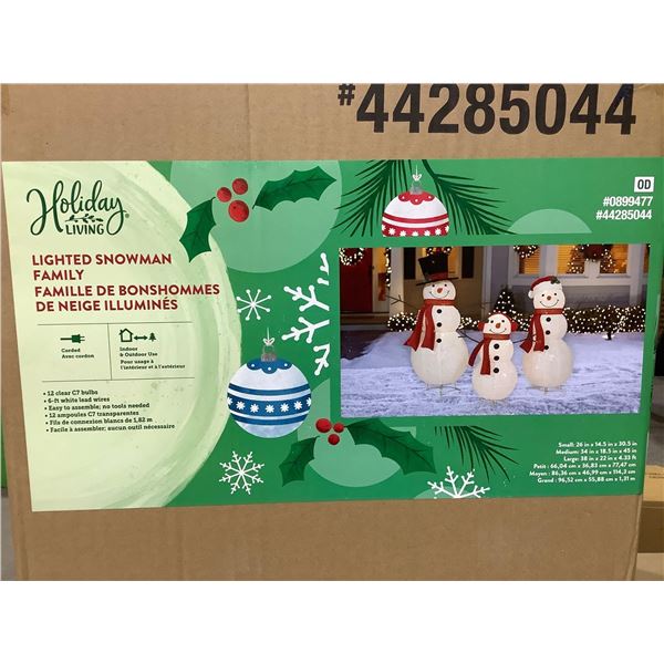 Set of 3 Outdoor Lighted Snowman Family 26" - 34" & 38"
