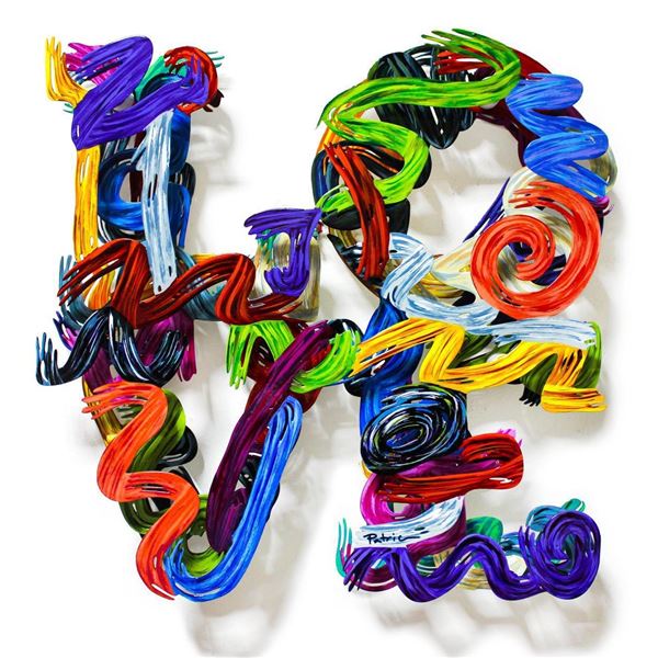 Patricia Govezensky- Original Painting on Cutout Steel "Contemporary Love (Mini Series)"