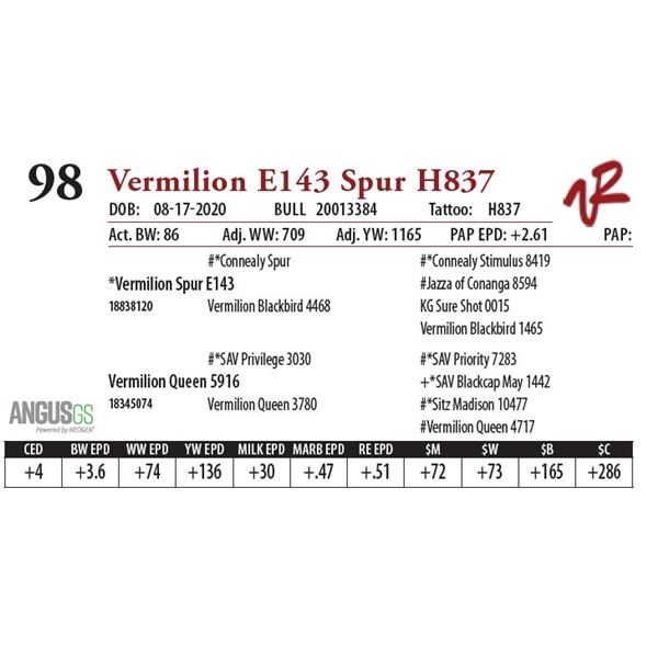 VERMILION E143 SPUR H837