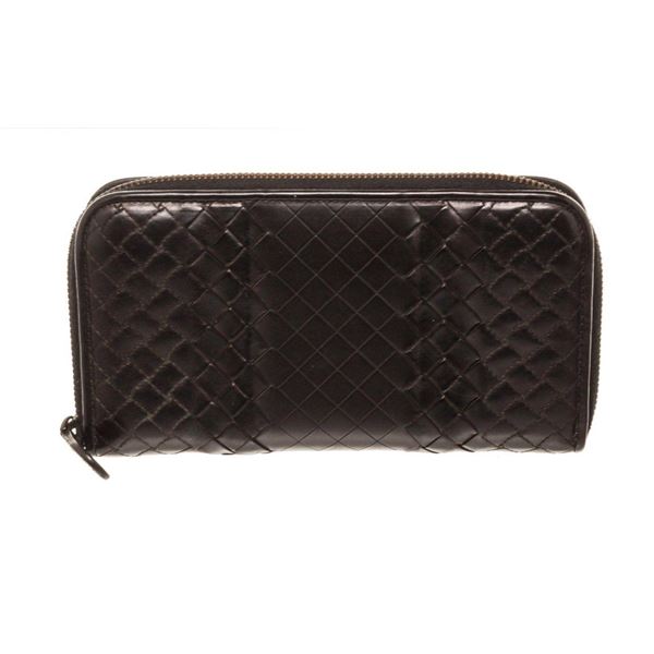 Bottega Venetta Black Leather Wallet