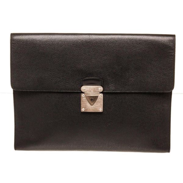 Louis Vuitton Black Leather Minuto Business Clutch Bag