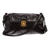 Image 2 : Miu Miu Black Grained Leather Fold Over Crossbody ToteBag