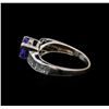 Image 3 : 18KT White Gold 1.34 ctw Tanzanite and Diamond Ring