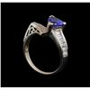 Image 4 : 18KT White Gold 1.34 ctw Tanzanite and Diamond Ring