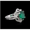 Image 1 : 14KT White Gold 2.30 ctw Emerald and Diamond Ring