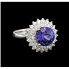 Image 1 : 14KT White Gold 4.51 ctw Tanzanite and Diamond Ring