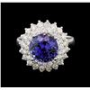 Image 2 : 14KT White Gold 4.51 ctw Tanzanite and Diamond Ring