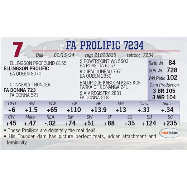 FA Prolific 7234