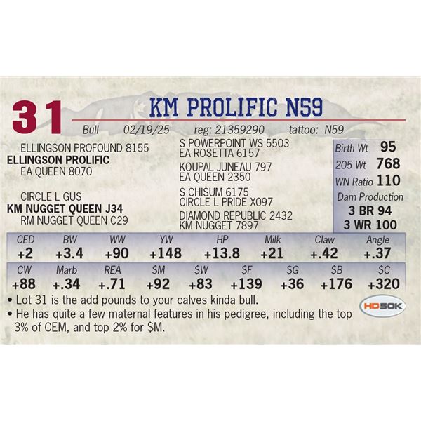 KM PROLIFIC N59