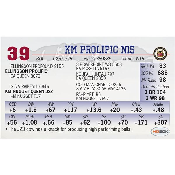 KM PROLIFIC N15