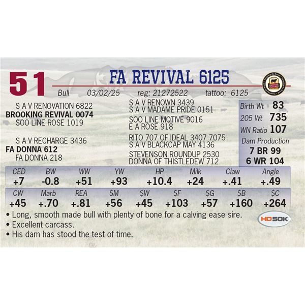 FA REVIVAL 6125