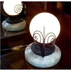 SPECTACULAR TABLE LAMP IN ALABASTER AND IRON #2242192
