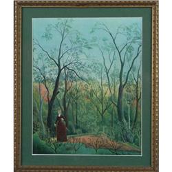 Woman in the forest Raissean landscape print #2242207