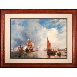 Boats in Harbor Seascape Print #2242214