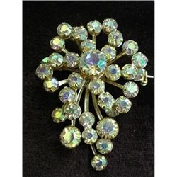 SUPERB AURORA BORELAIS RHINE STONE  BROOCH  #2242262