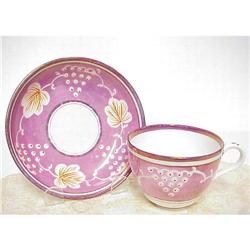 Rare Chelsea Tea Cup&Saucer Pink Luster #2242271