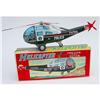 Image 1 : old  Tin Friction Toy Police Helicopter Plane #2242547