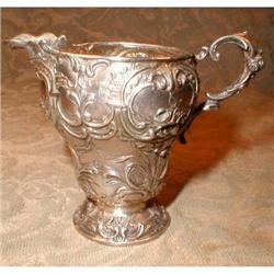 Sterling REPOUSSE Creamer PITCHER Jug - ANTIQUE#2242621