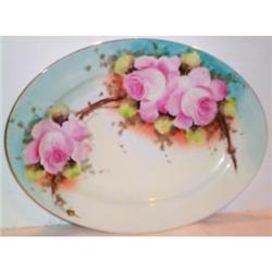 STUNNING Hand Painted Large Rose Platter #2242661