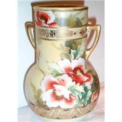 Hand Painted Poppy Nippon Handled Vase #2242675
