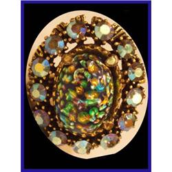 DECO dragons egg antique rhinestone czech Ring #2242804