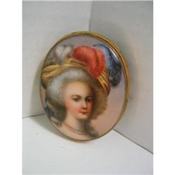 Beautiful Brooche , Miniature of a Lady wit Hat#2243041