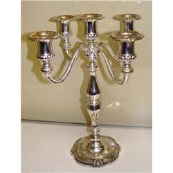 Art Deco Silver pl. Pair Candelabra 5 Light Arm#2243058