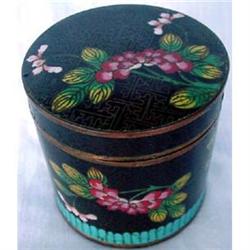 19C CHINESE CLOISONNE ENAMEL CIGAR BOX FREE #2243071