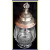 Image 1 : BOHEMIAN ETCHED GLASS STEIN w PEWTER MASK #2243089