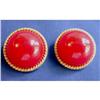 Image 1 : Hattie Carnegie Red Button Earrings #2254232