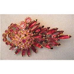 Multi-Level Juliana Magenta Navette Pin/Brooch #2254281