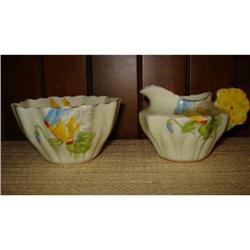 ROYAL PARAGON FLOWER HANDLE CREAMER & SUGAR #2254282