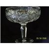 Image 1 : ABP Cut Glass Footed Compote, Hobstar & Flame #2254356