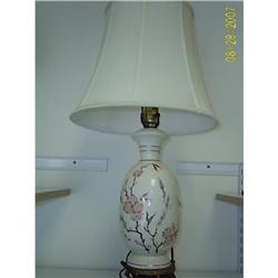 Oriental Ivory Color Table Lamp w/ Brass Base #2254547