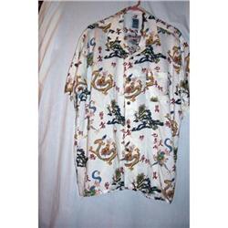 Vintage Oriental Design Rayon Disco Shirt #2254597