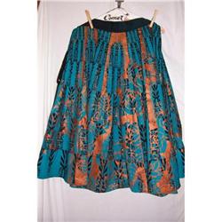 Vintage Hand Painted Aztec Mexican Skirt #2254601