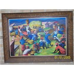 Haitian Painting by Xavier Amiama, COA #2254742