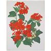Image 1 : L. Sexton Red Flowers Lithograph #2255414