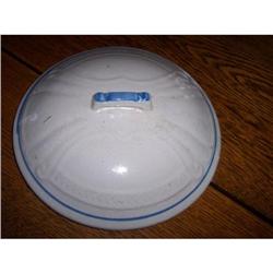 Antique Blue and White Stoneware Crock Lid #2255904