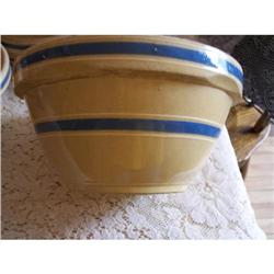 Blue & White Banded Watt Ware Stoneware Bowl #2255933