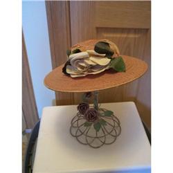 Beautiful Antique Straw Hat w/Flower #2256050
