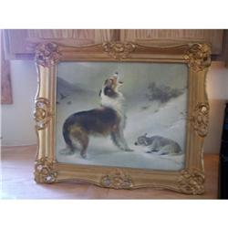 Framed Print of Lost Lamb & Dog #2256060
