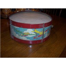 Vintage Childs Tin Drum w/Airplane Graphics #2256157