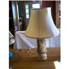Image 1 : Blue/Cream Glass ALADDIN Lamp w/Finial #2256167