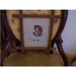 Great Crossed Frame with Needlepoint Picture #2256264
