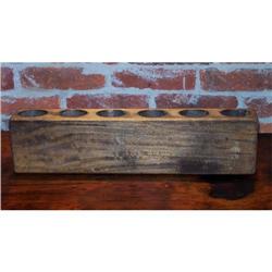 ANTIQUE WOOD SUGAR MOLD / MEXICO 6 HOLE CANDLE #2256268