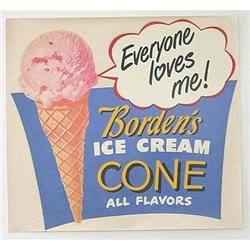 BORDEN'S ICE CREAM SIGN  * OLD VINTAGE SODA #2256286